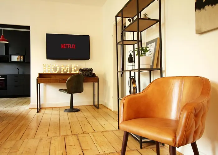 Zentrales Newyork-designapartment Mit 2 Betten Nahe Messe L Flughafen Apartmán Duisburg